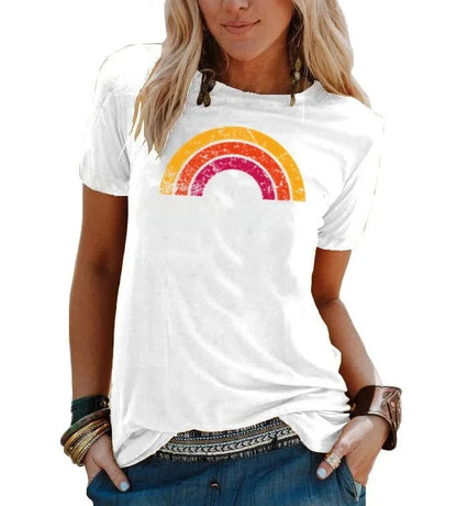 CD | Elegant retro curcubeu bune vibrații T-shirt