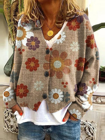 CD | Cardigan boho patchwork cu flori