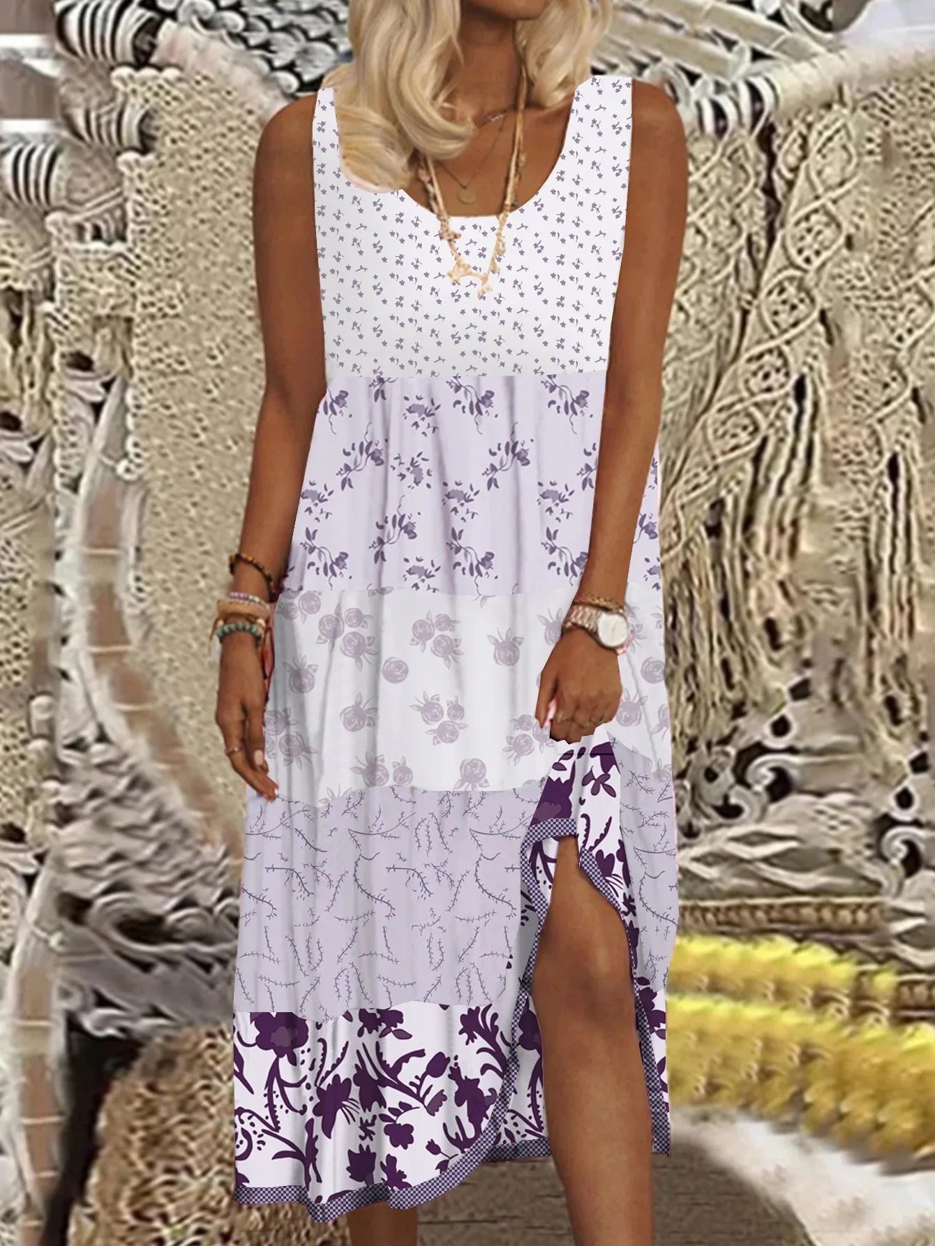 CD | Rochie midi din mai multe straturi