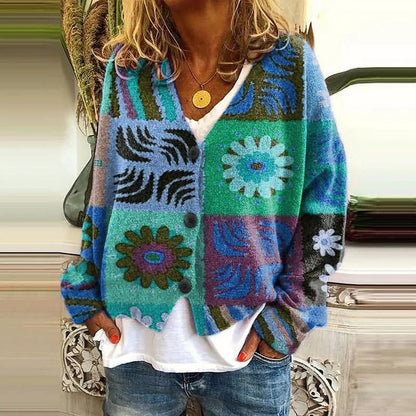 CD | Cardigan boho patchwork cu flori