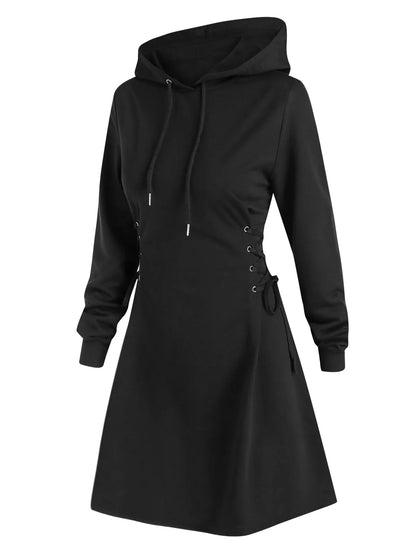 CD | Rochie midi casual-chic cu glugă