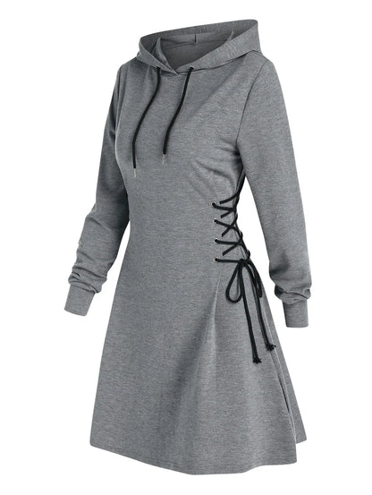 CD | Rochie midi casual-chic cu glugă