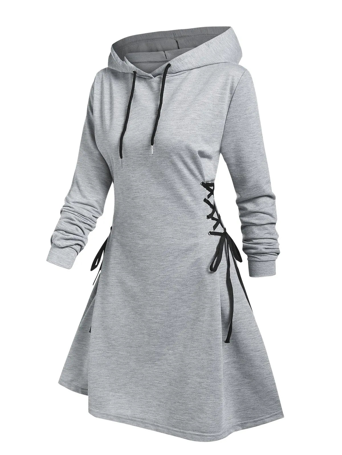 CD | Rochie midi casual-chic cu glugă