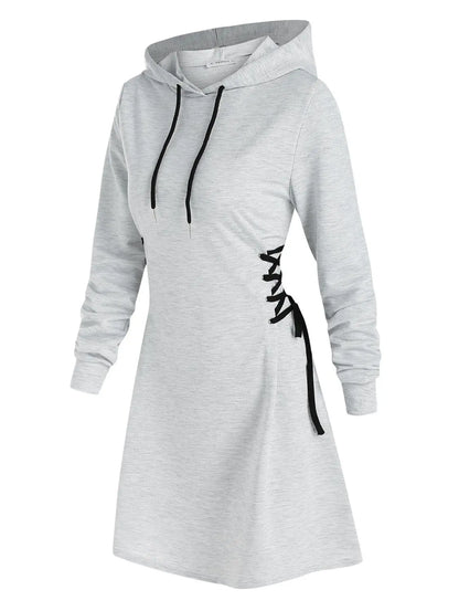 CD | Rochie midi casual-chic cu glugă