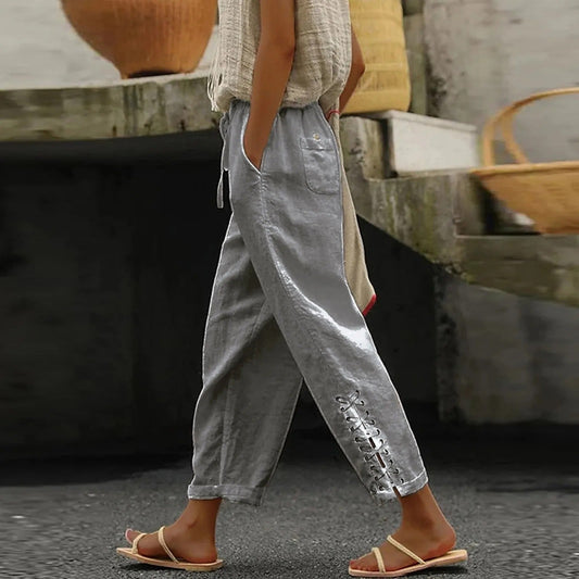 CD | Pantaloni casual cu picioare largi