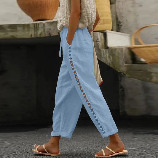 CD | Pantaloni casual cu picioare largi