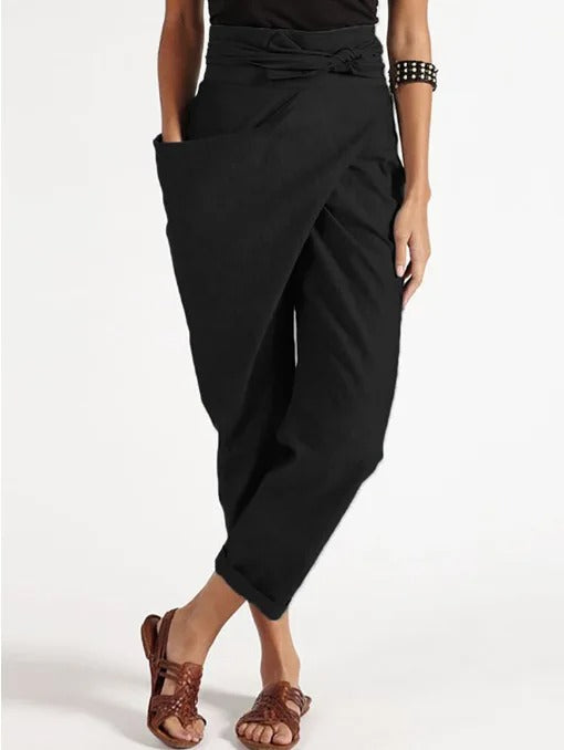 CD | Pantaloni asimetrici la modă și casual