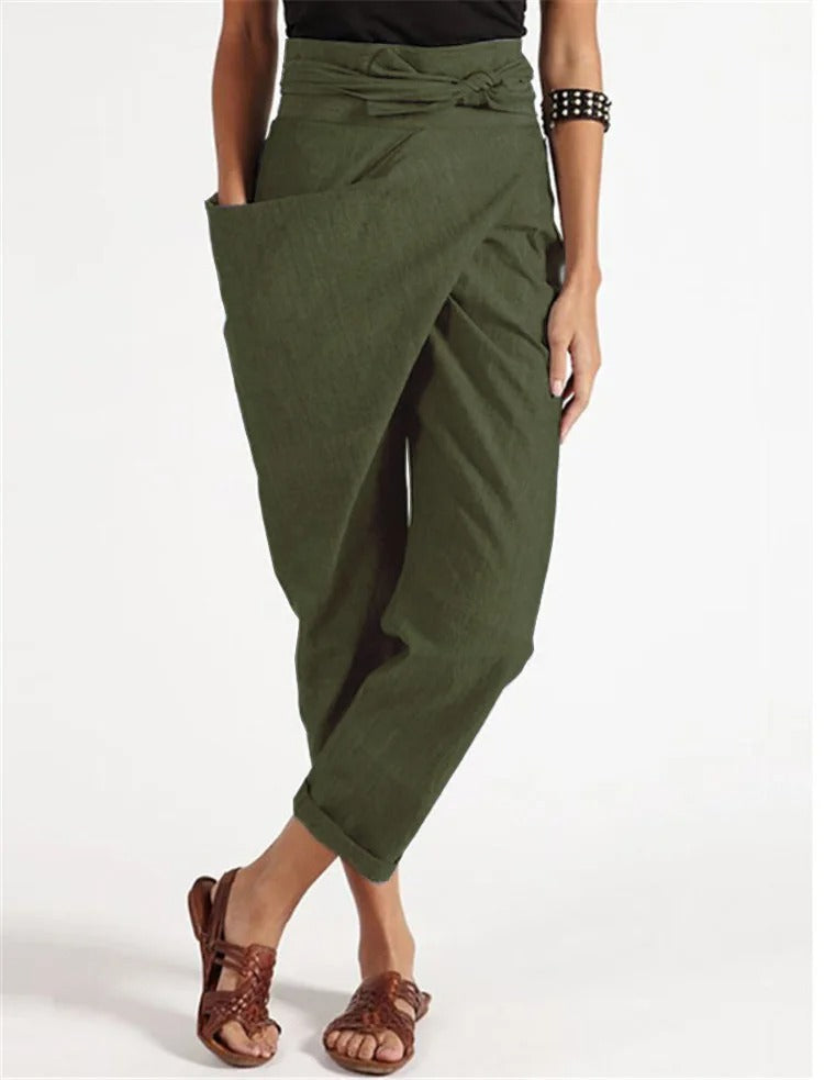 CD | Pantaloni asimetrici la modă și casual