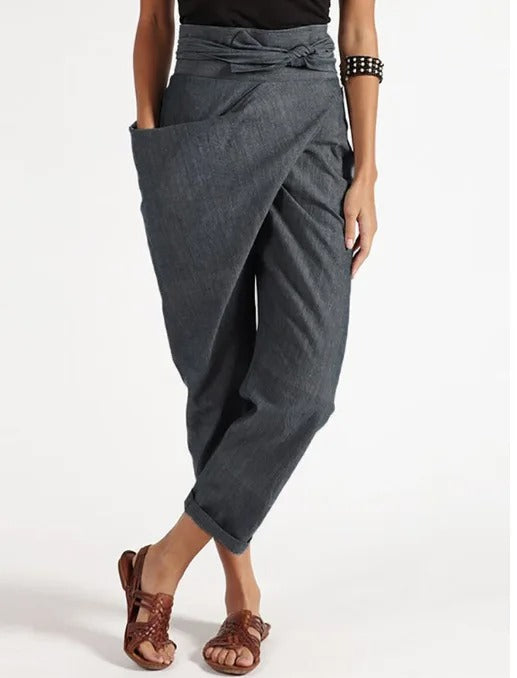 CD | Pantaloni asimetrici la modă și casual