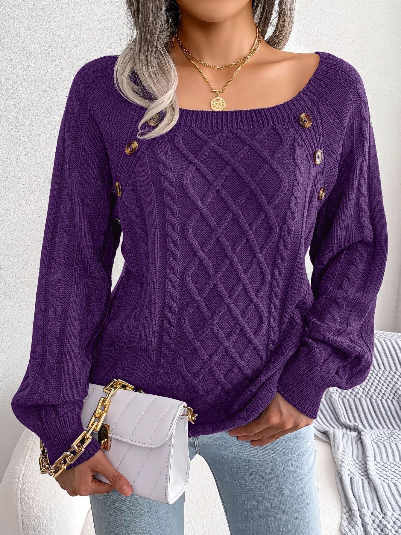 CD | MW - Pulover elegant tricotat cu cablu