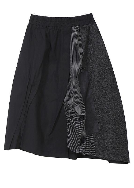 Winter Cotton Pants High Waist Patchwork Asymmetric Skirts