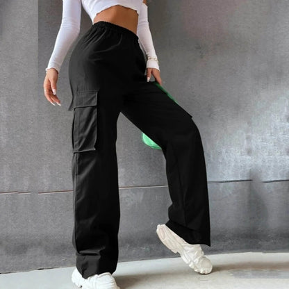 CD | Pantaloni cargo eleganți cu talie înaltă pentru femei în toamnă